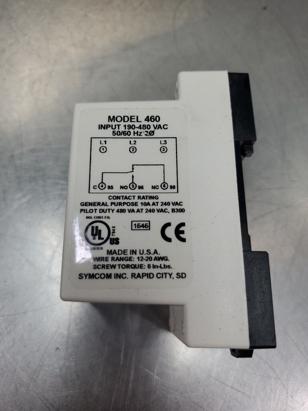 MotorSaver Model:460 Motor Protector Module, Input:190-480VAC. 3D-28