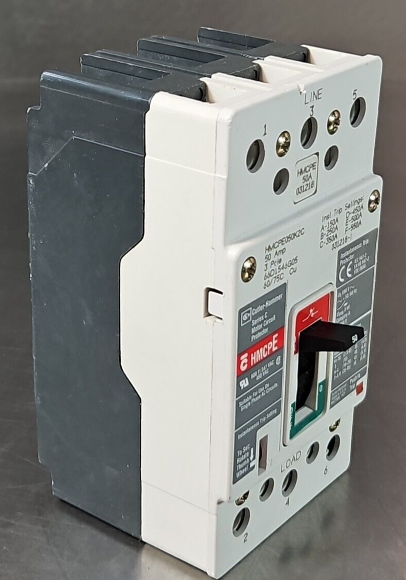 Cutler Hammer HMCP050K2C Molded Case Circuit Breaker 3P 50A (BIN433)