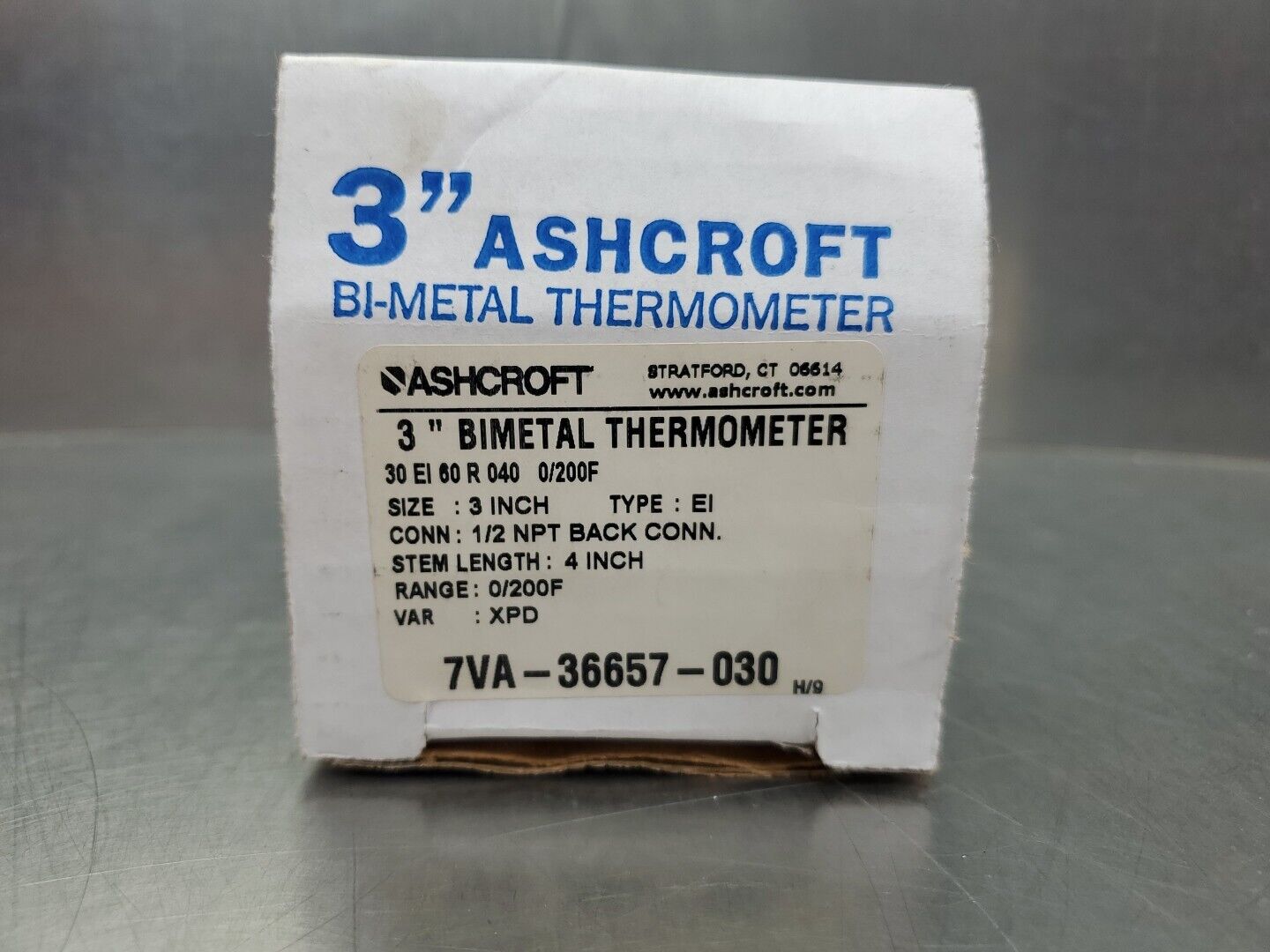 ASHCROFT 30 EI 60 R 025 Bimetal Thermometer, 0/200F. 6D-2