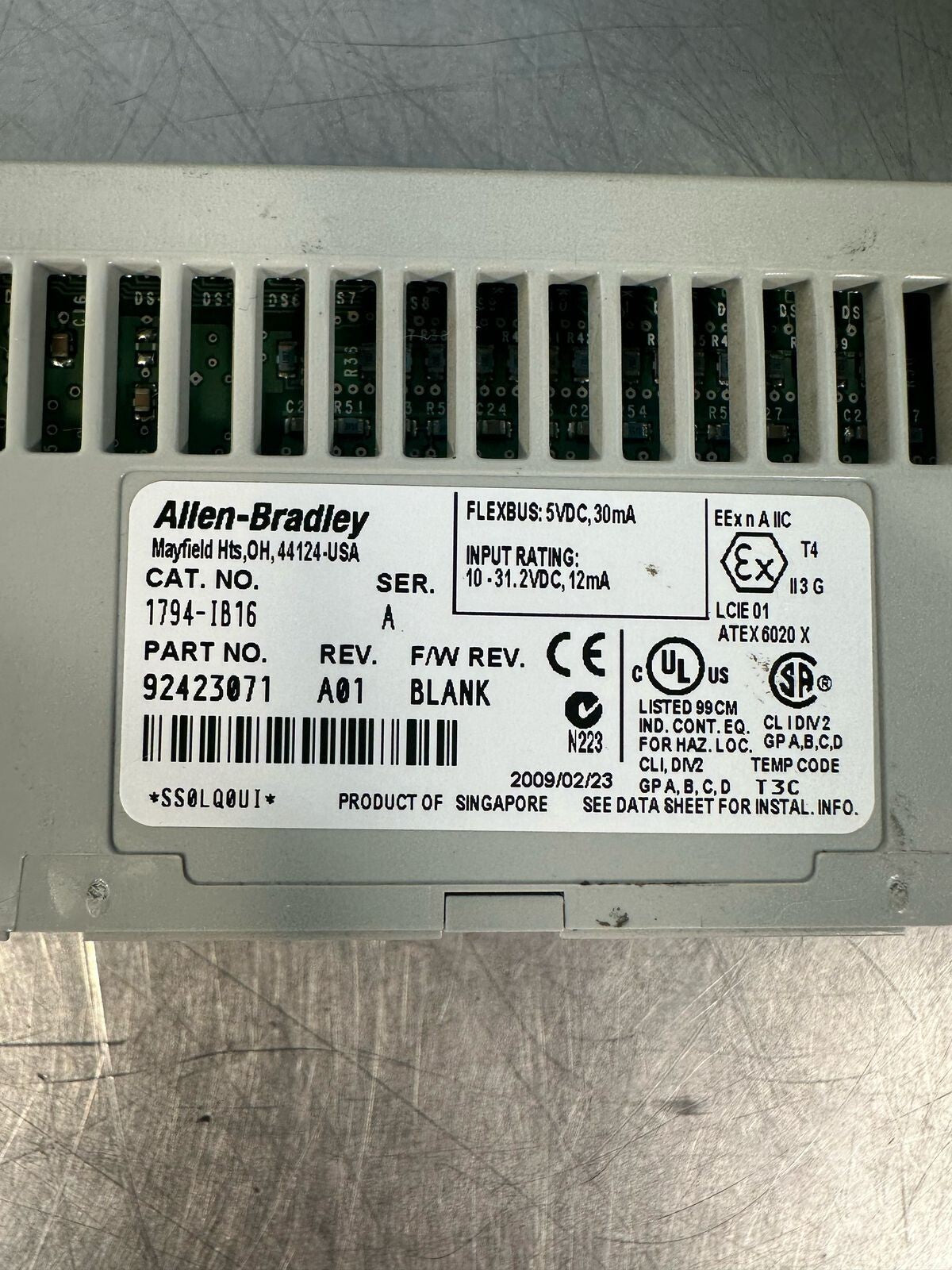 Allen Bradley 1794-IB16 /A Flex I/O 24 VDC Input Module Rev A01 (3.1.3)