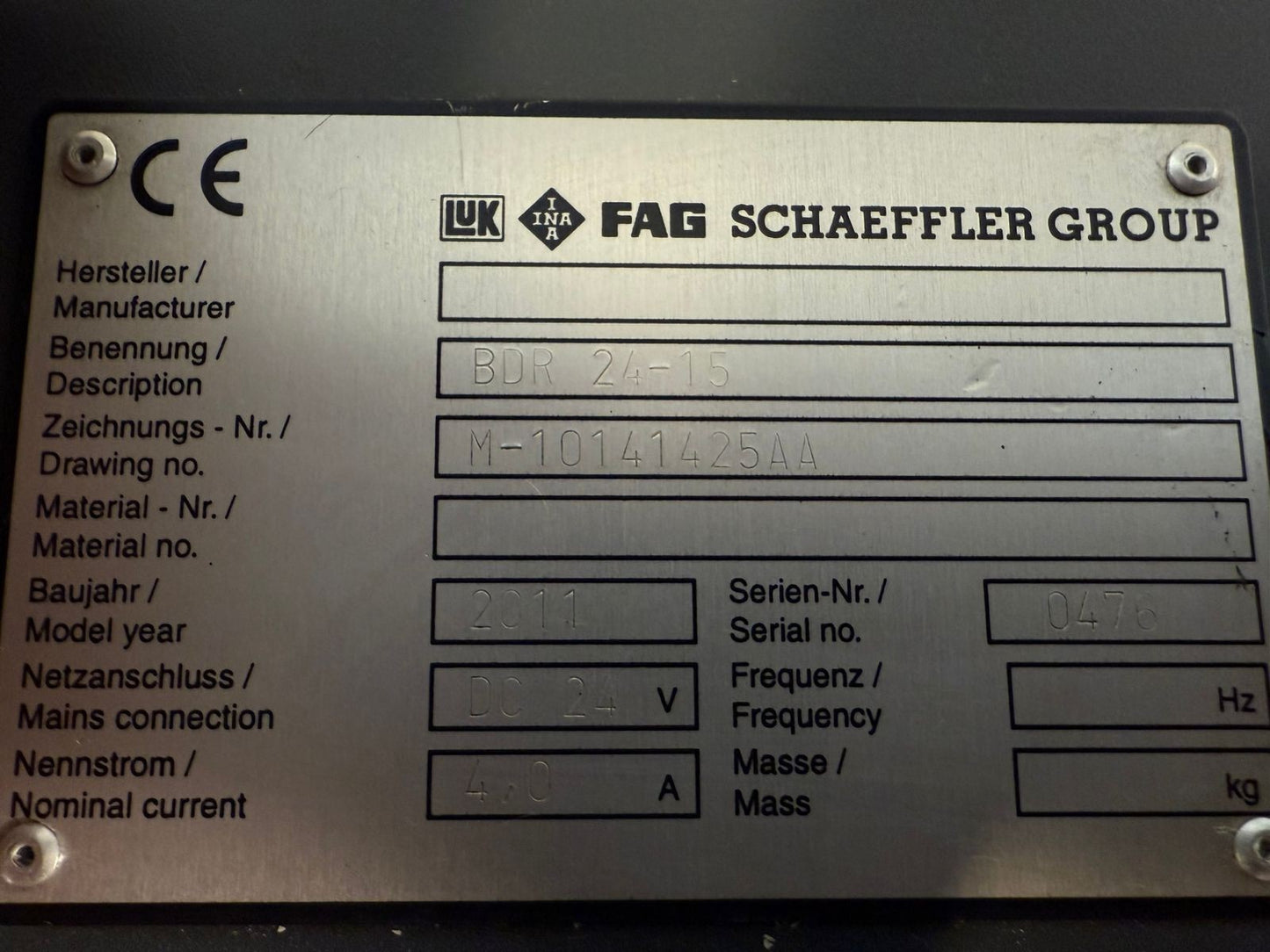 Fag Schaeffler Group BDR 24-15 DC 24 V / 4,0A (8.6.4)