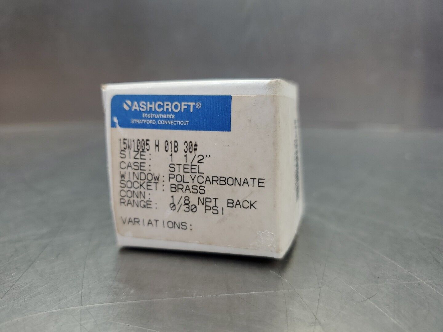 Ashcroft 15W1005H01B 30# 0-30Psi Pressure Gauge. 6C-7