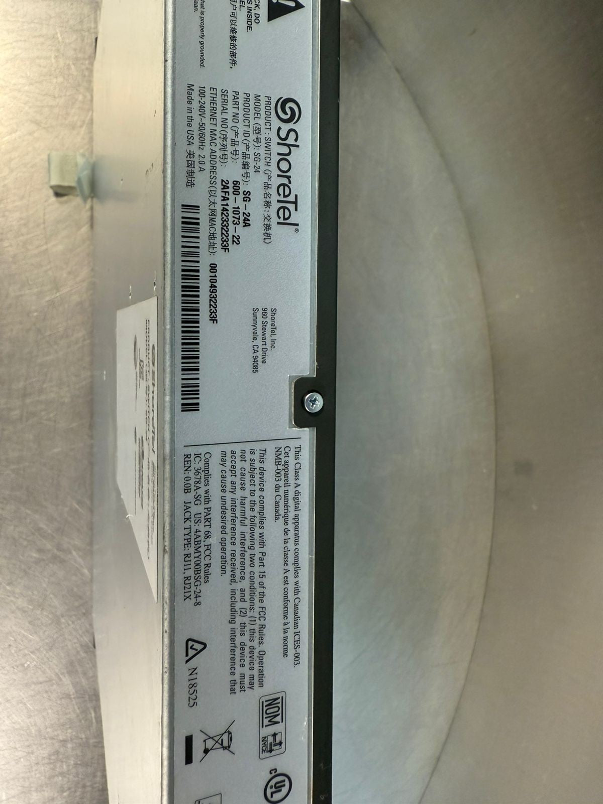 Shoretel SG-24 ShoreGear 24A Voice Switch (12.4.5)