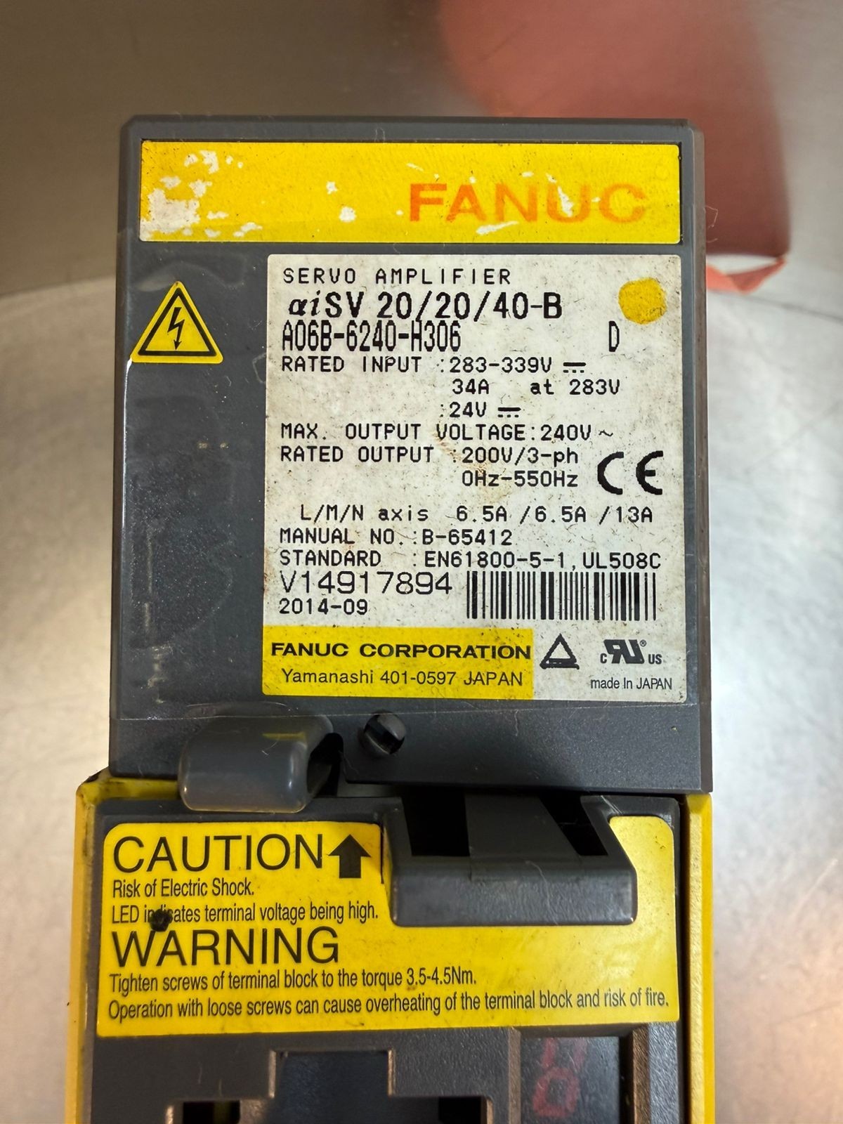 Fanuc A06B-6240-H306 /D Servo Drive B-65412 (12.4.1)