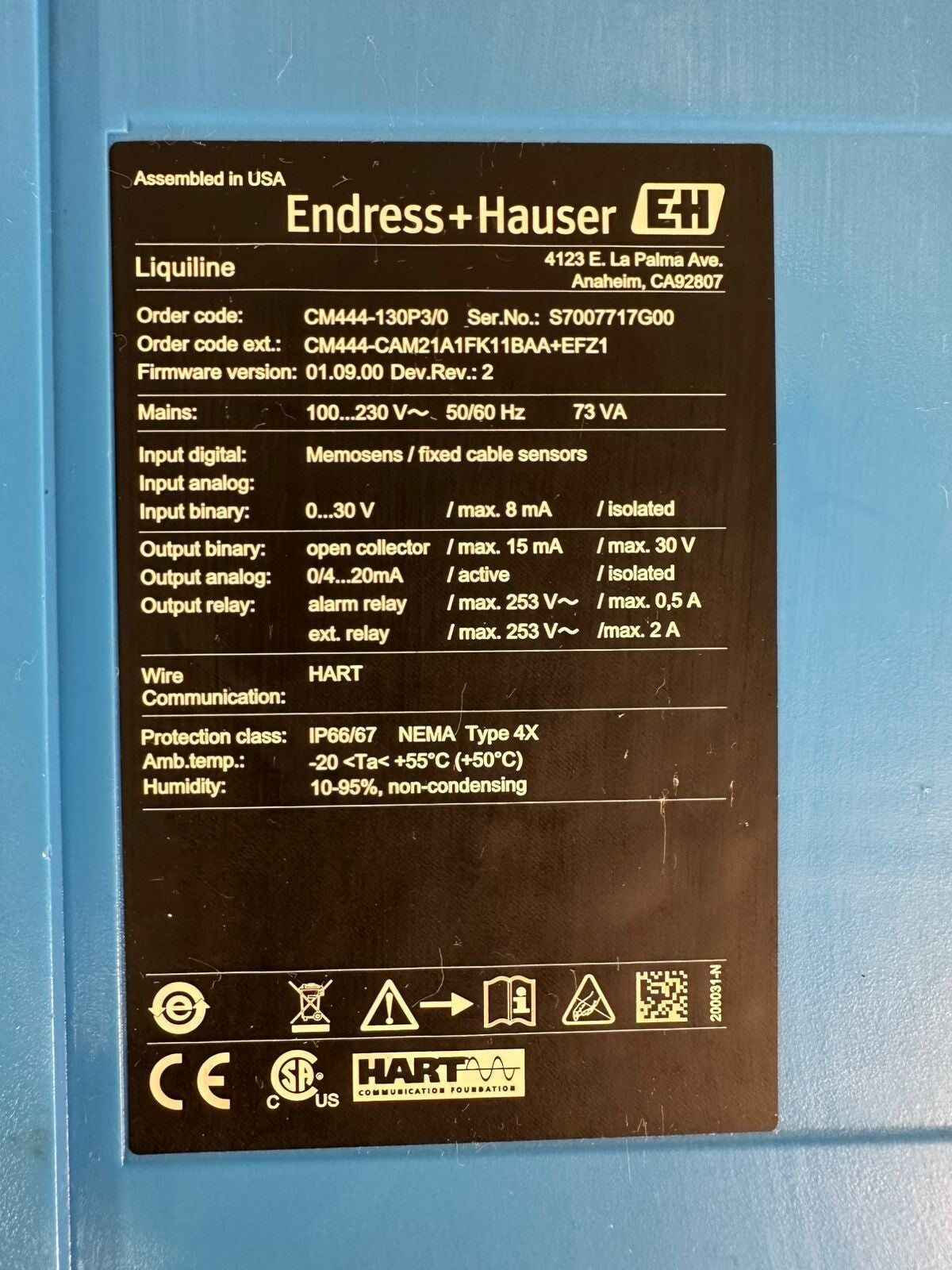 Endress+Hauser Liquiline CM444-130P3/0 / CM444-CAM21A1FK11BAA+EFZ1 (12.5.6)
