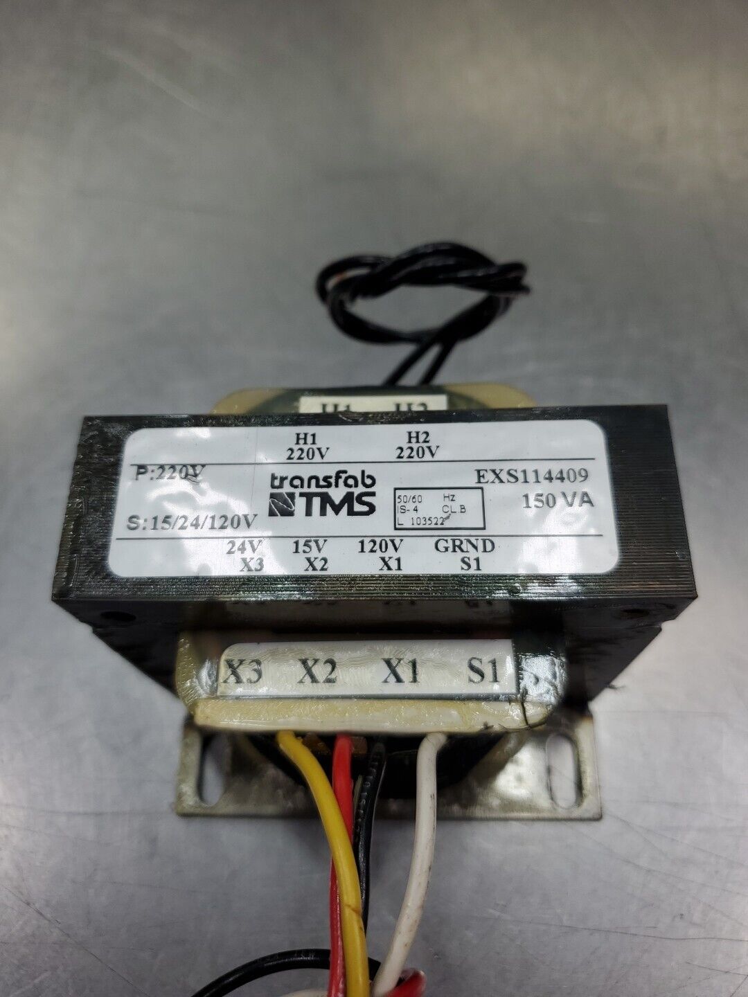 TMS TRANSFAB EXS114409 150VA Transformer, PRI:220V:SEC:15/24/120V. 4D-32
