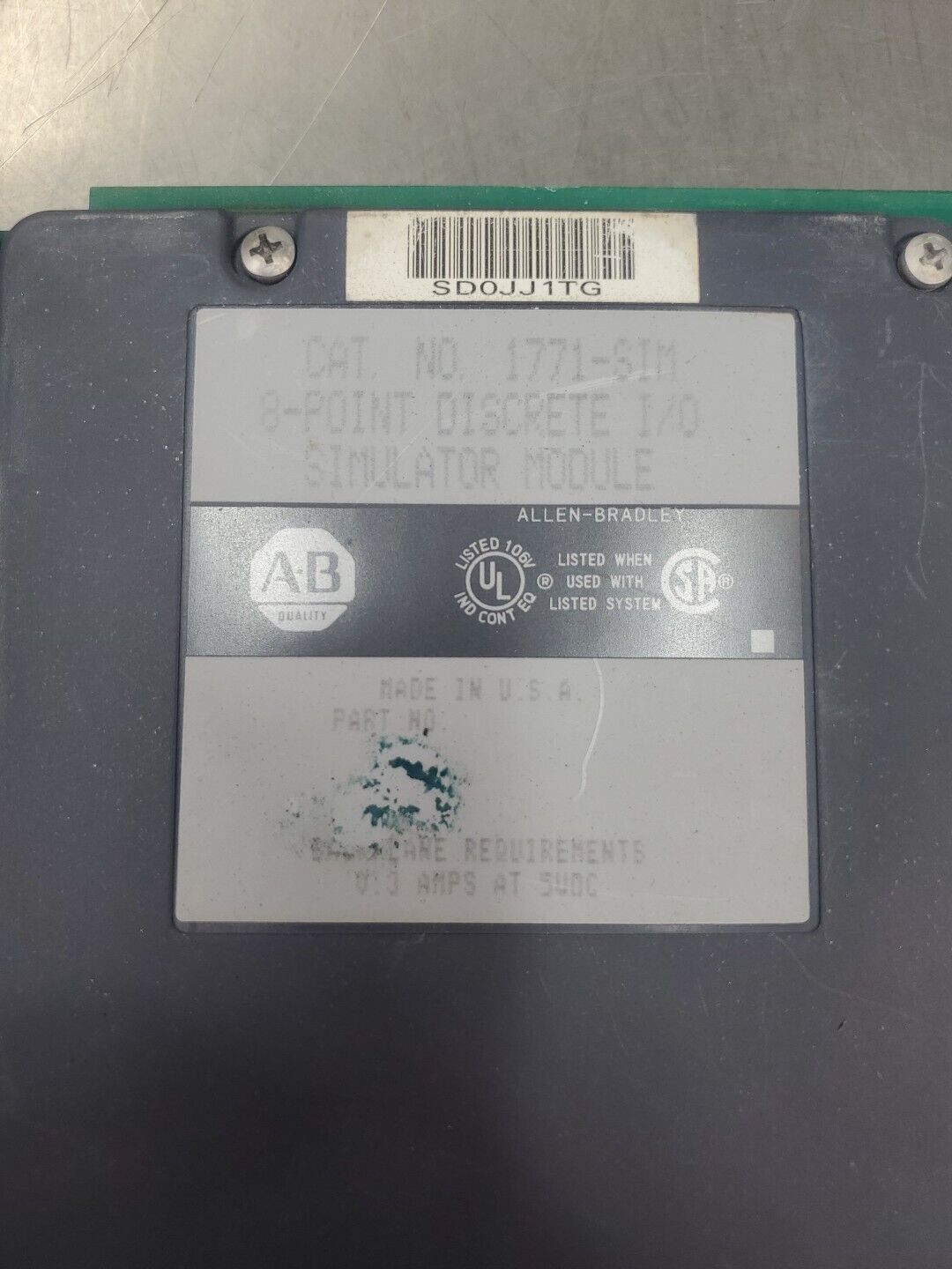 Allen-Bradley 1771-SIM 8-Point Discrete I/O Simulator Module. 3D-38