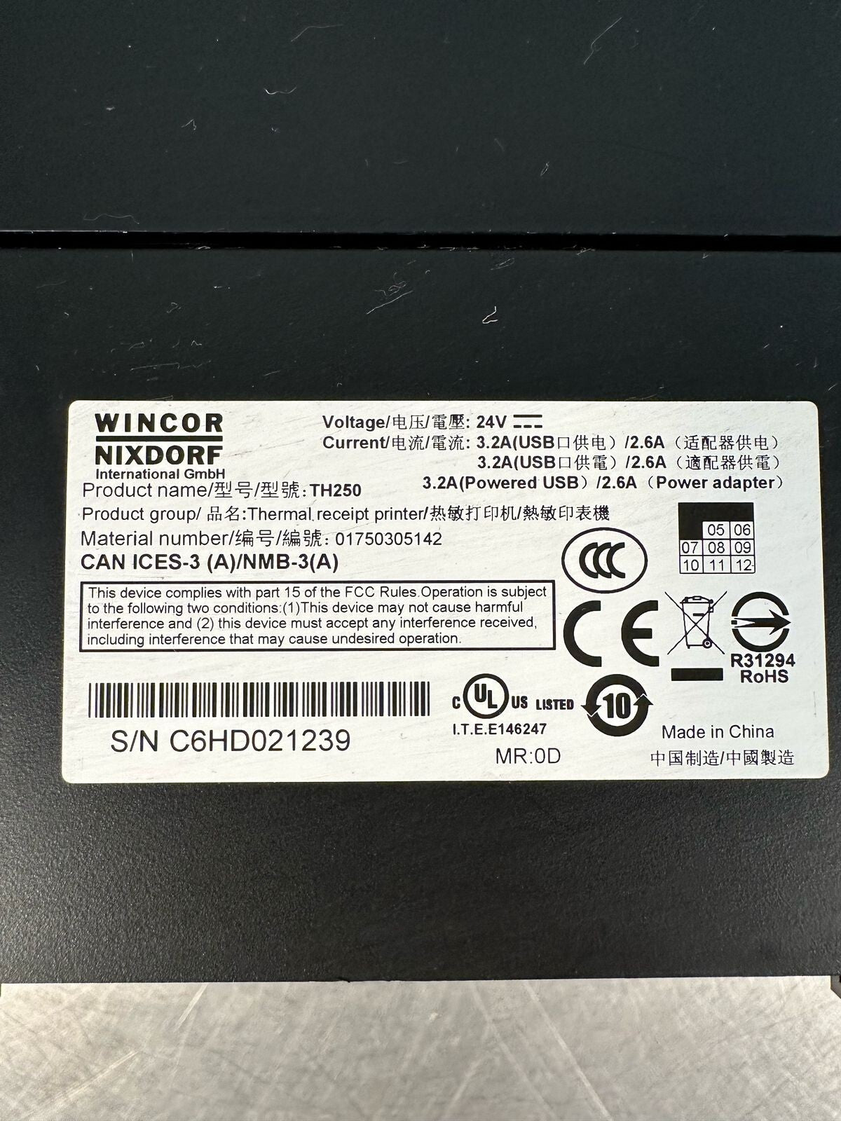 Wincorf Nixdorf TH250 Thermal Ticket Receipt Printer Serial USB (3.4.1)