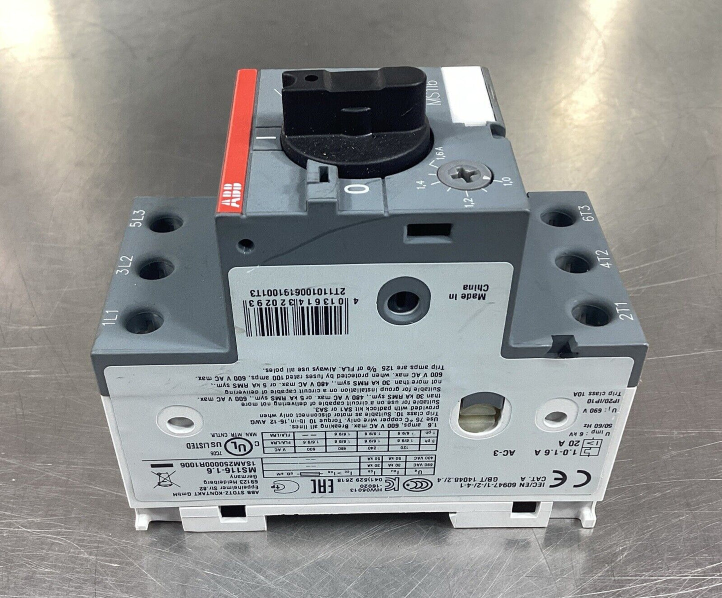 ABB MS116-1.6 Manual Motor Starter 1.0-1.6A 4B-40