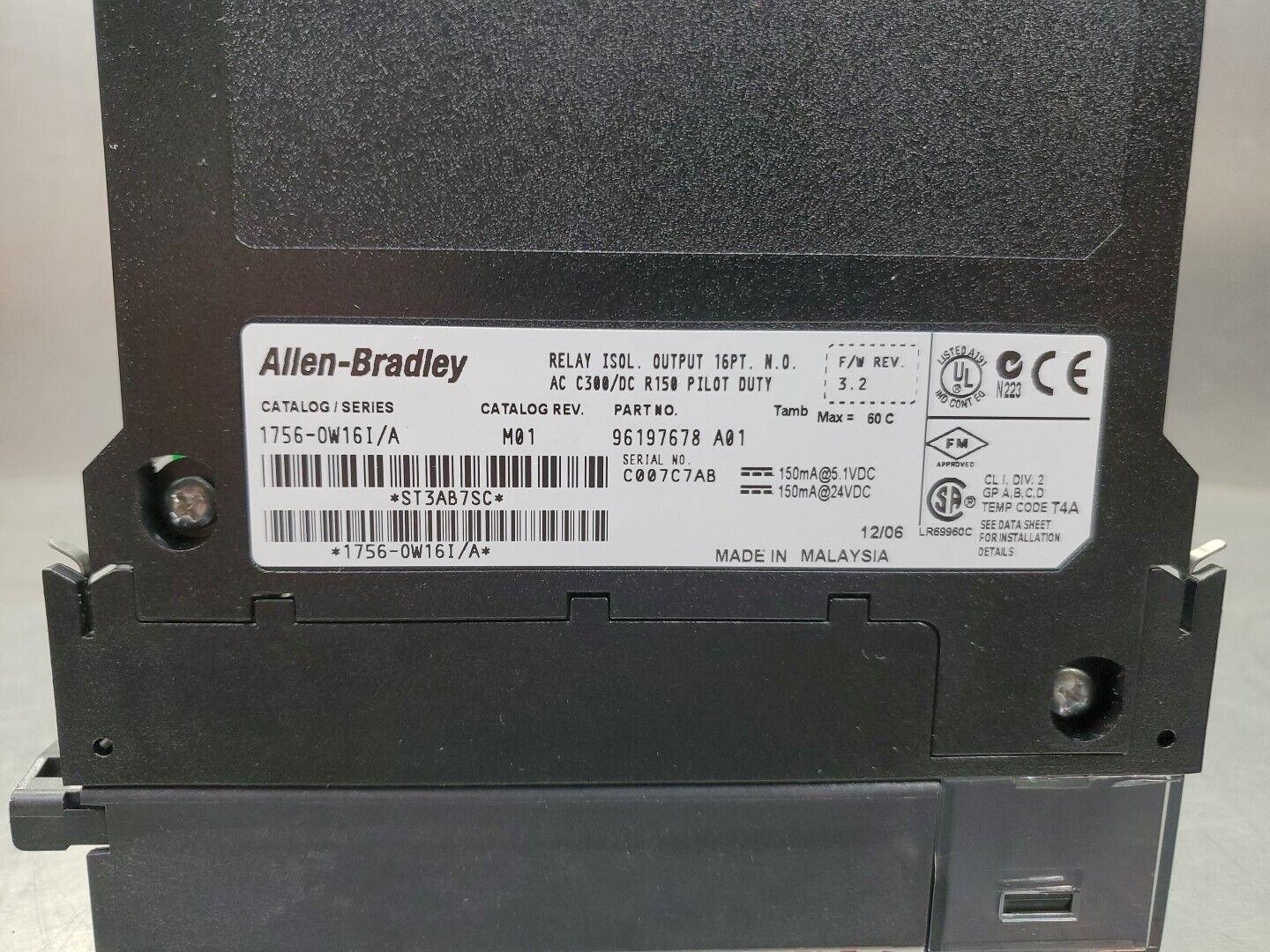 Allen Bradley 1756-0W16I/A M01 ControlLogix 16Pt Relay Isolated Module. 3E-25
