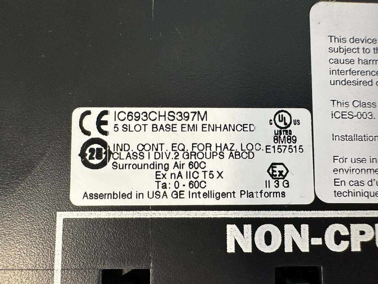 Ge IC693CHS397M 5-Slot Base EMI Enhanced (5.4.3)