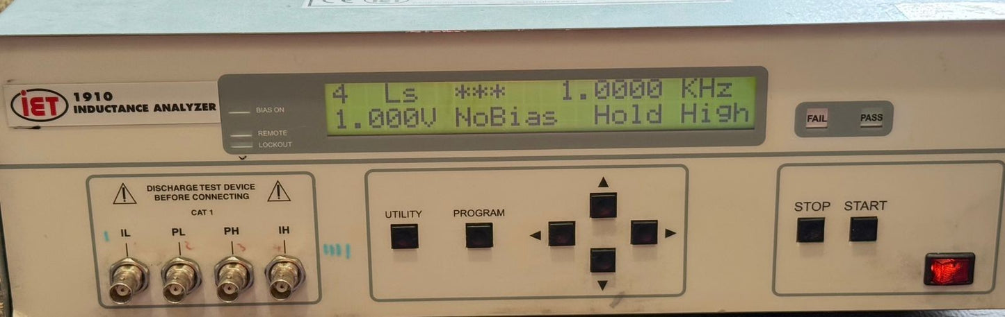 iet 1910 Inductance Analyzer Precision Calibration (3.6.3)