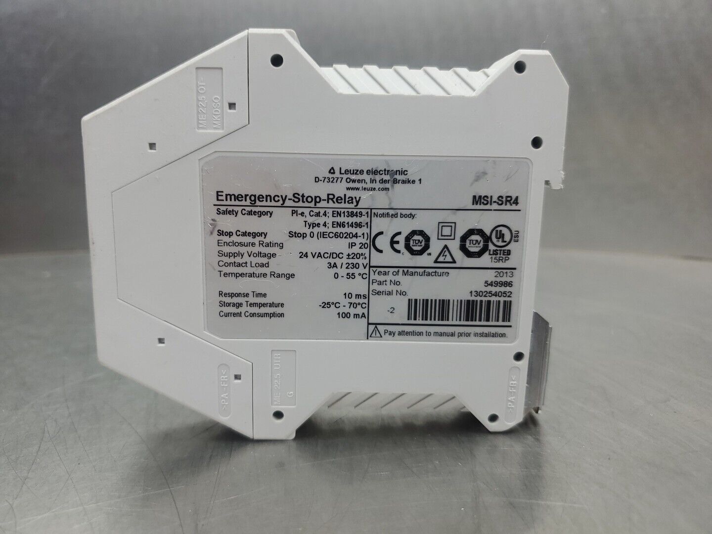 Leuze MSI-SR4 Emergency Stop Safety Relay. 4C-38