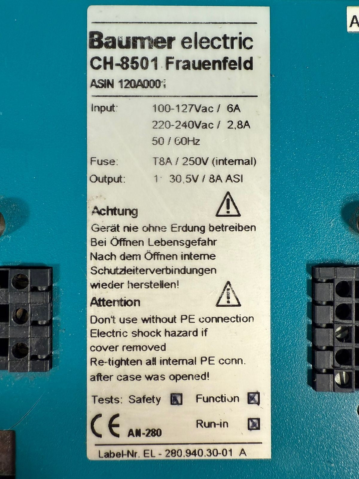 Baumer Electric ASIN 120A0001 Ch-8501 Frauenfeld (2.3.5)