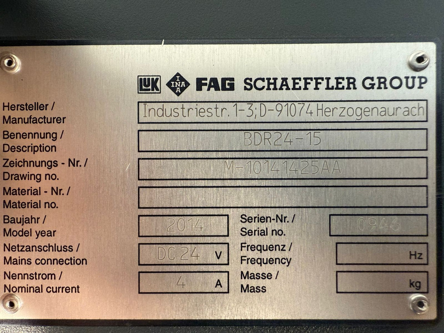 Fag Schaeffler Group BDR 24-15 / DC 24 V 4A (12.5.3)