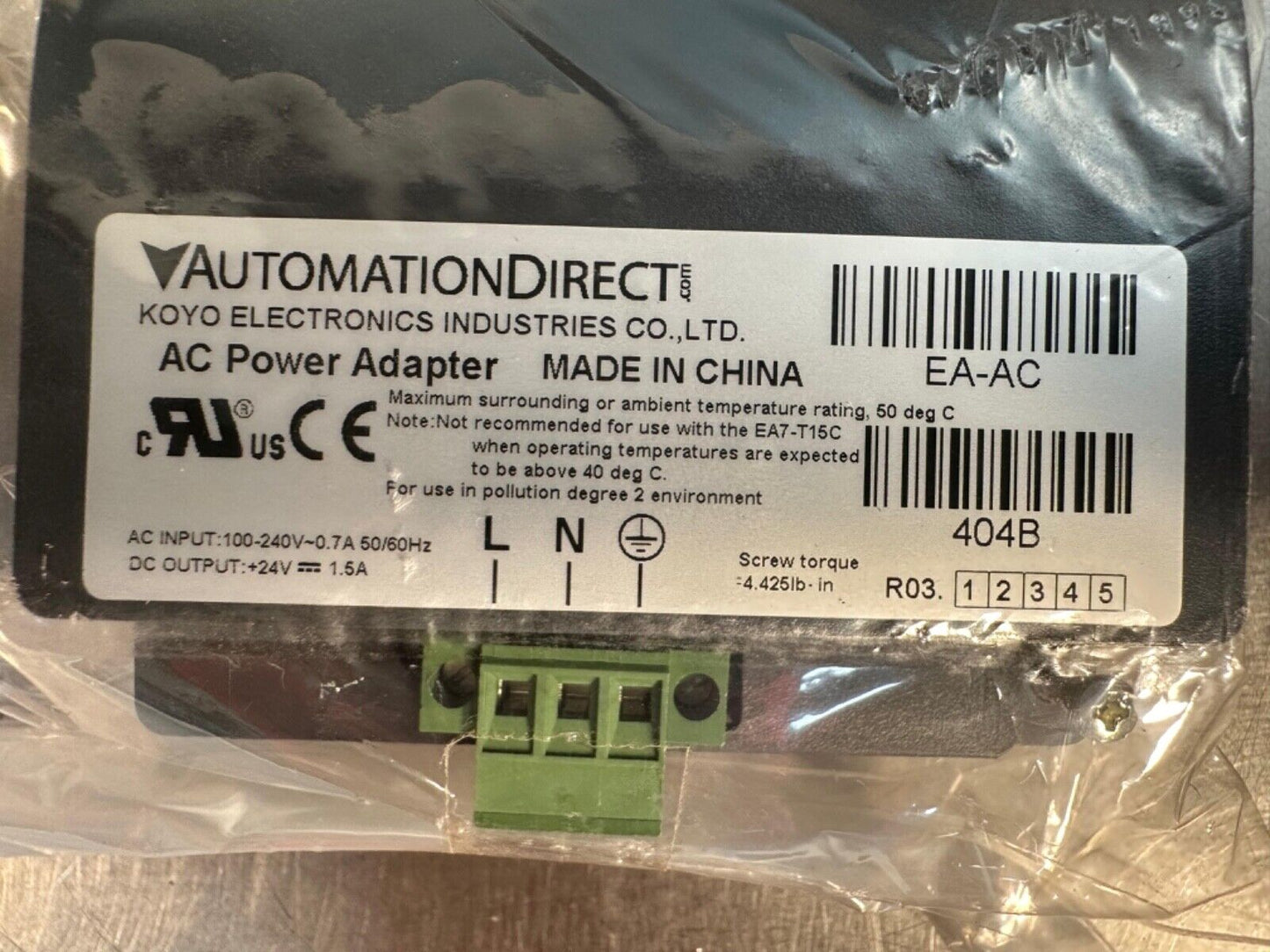 Automation Direct EA-AC / EAAC - 404B Power Adapter (3E-8)