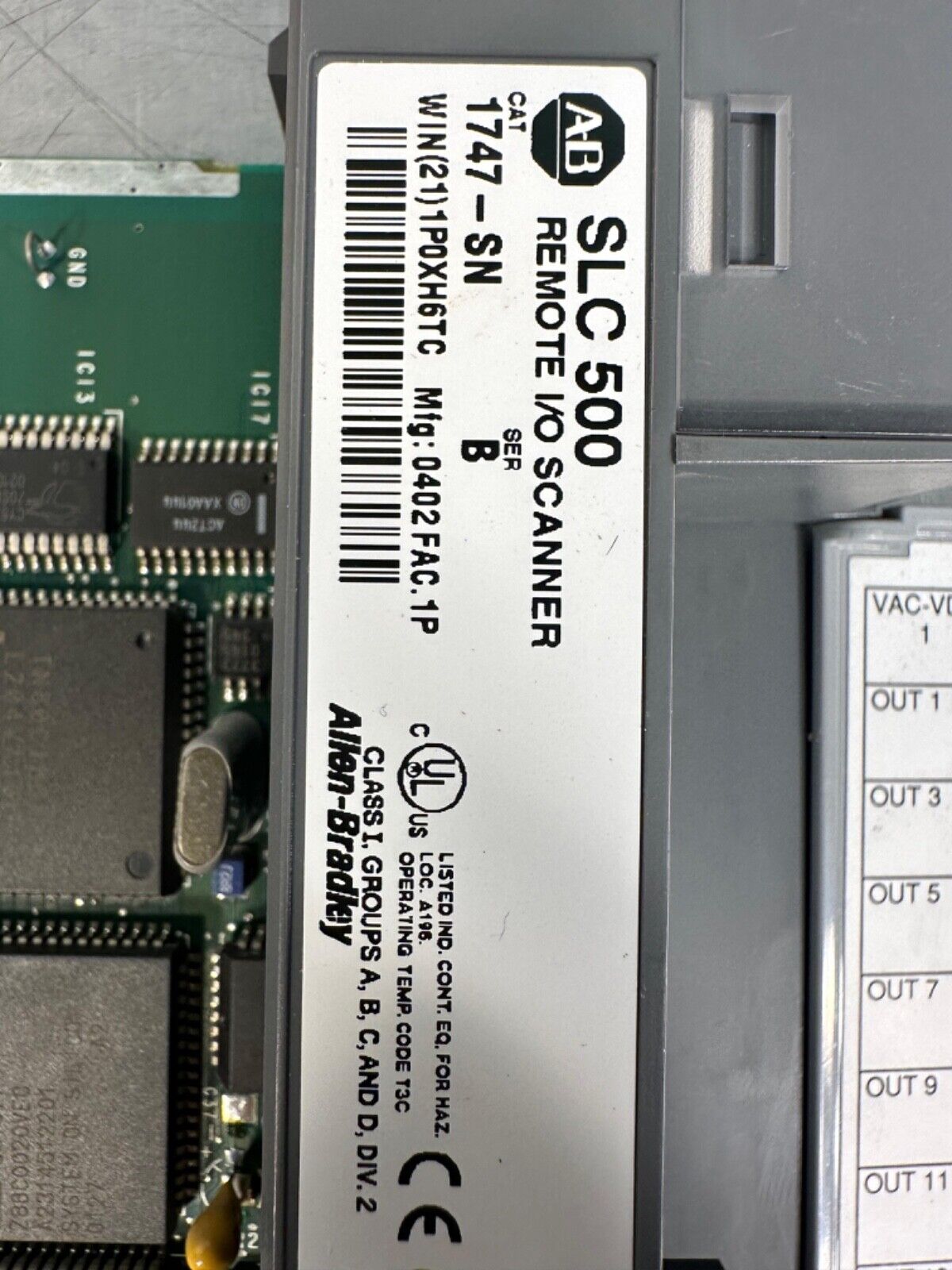 Allen Bradley 1747-SN Slc 500 Scanner Module Ser B 600mA5VDC (3D-37)