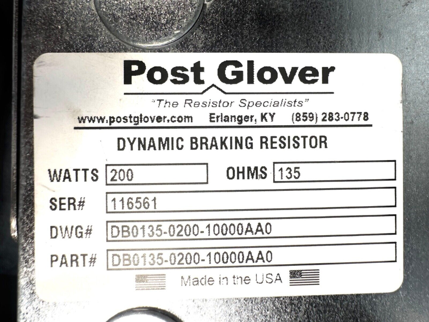Post Glover DB0135-0200-10000AA0. (4B-20)