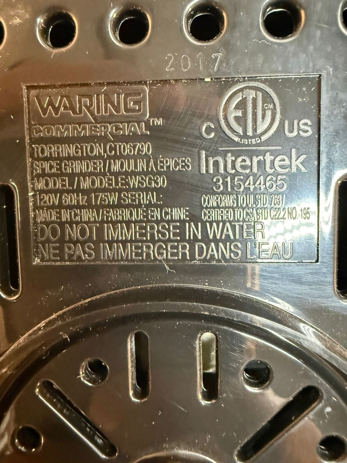 Waring Commercial WSG30 Spiced Grinder (2.5.5)