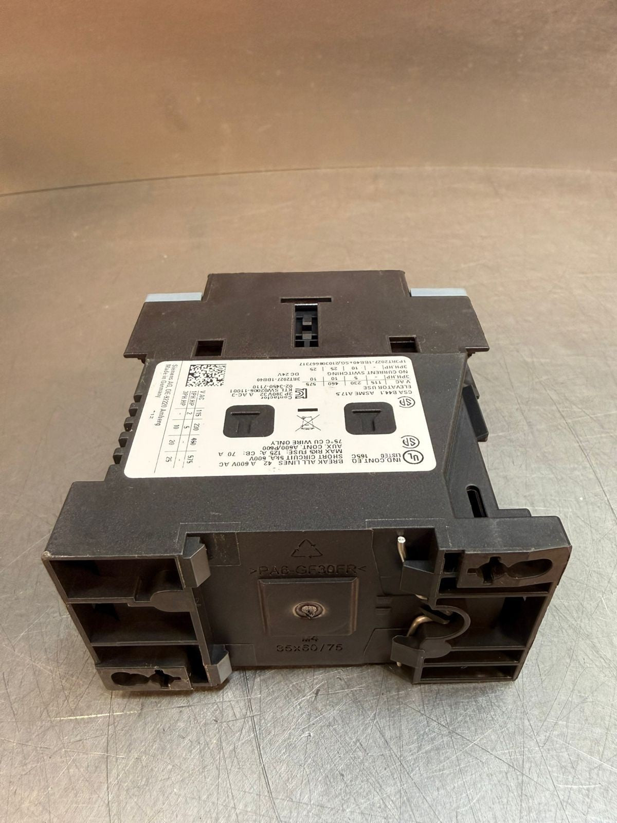 Siemens 3RT2027-1BB40 Power Contactor Motor Control (7.2.1)