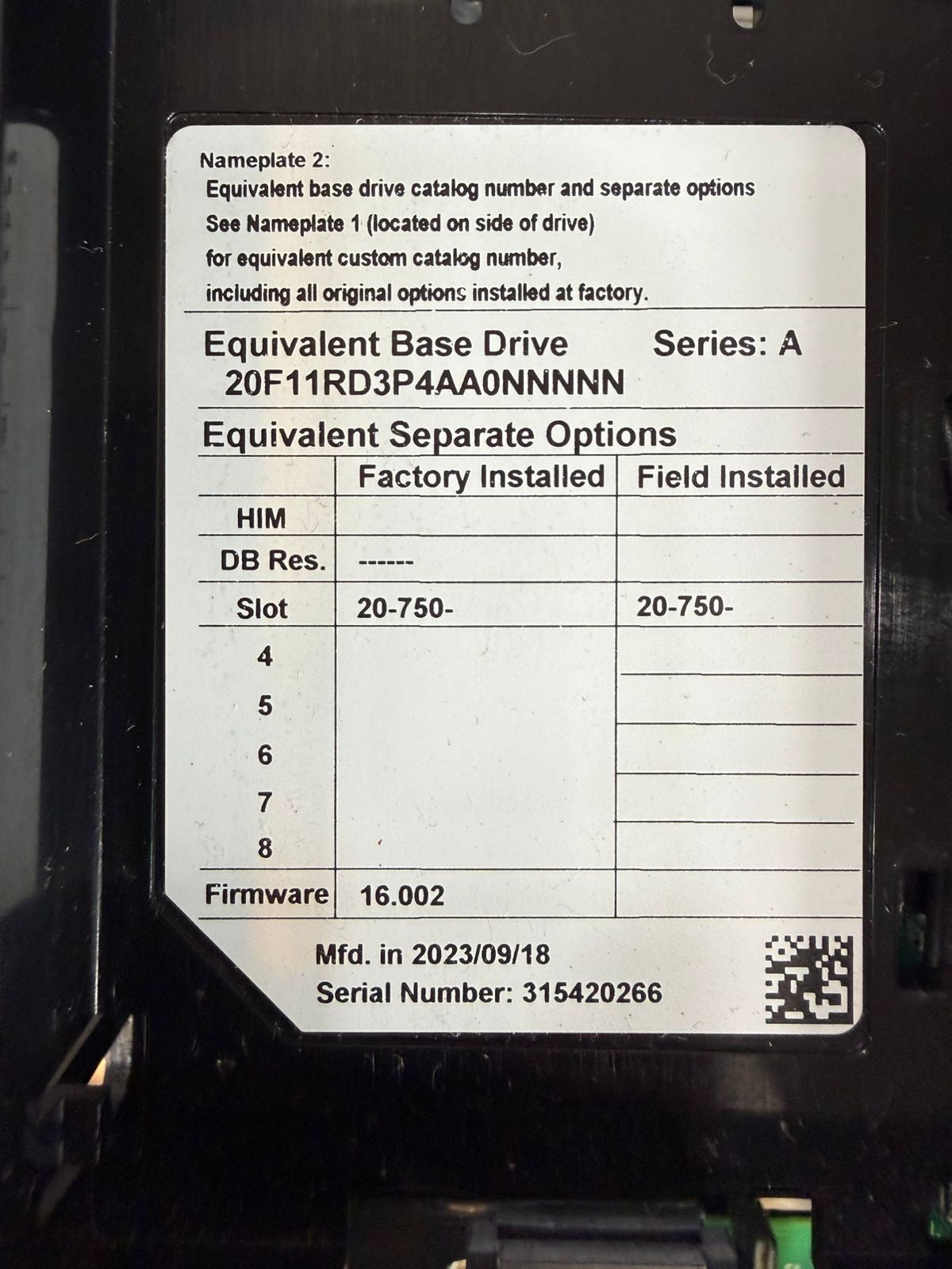 Allen-Bradley 20F11RD3P4AA0NNNNN /A (9.5.4)