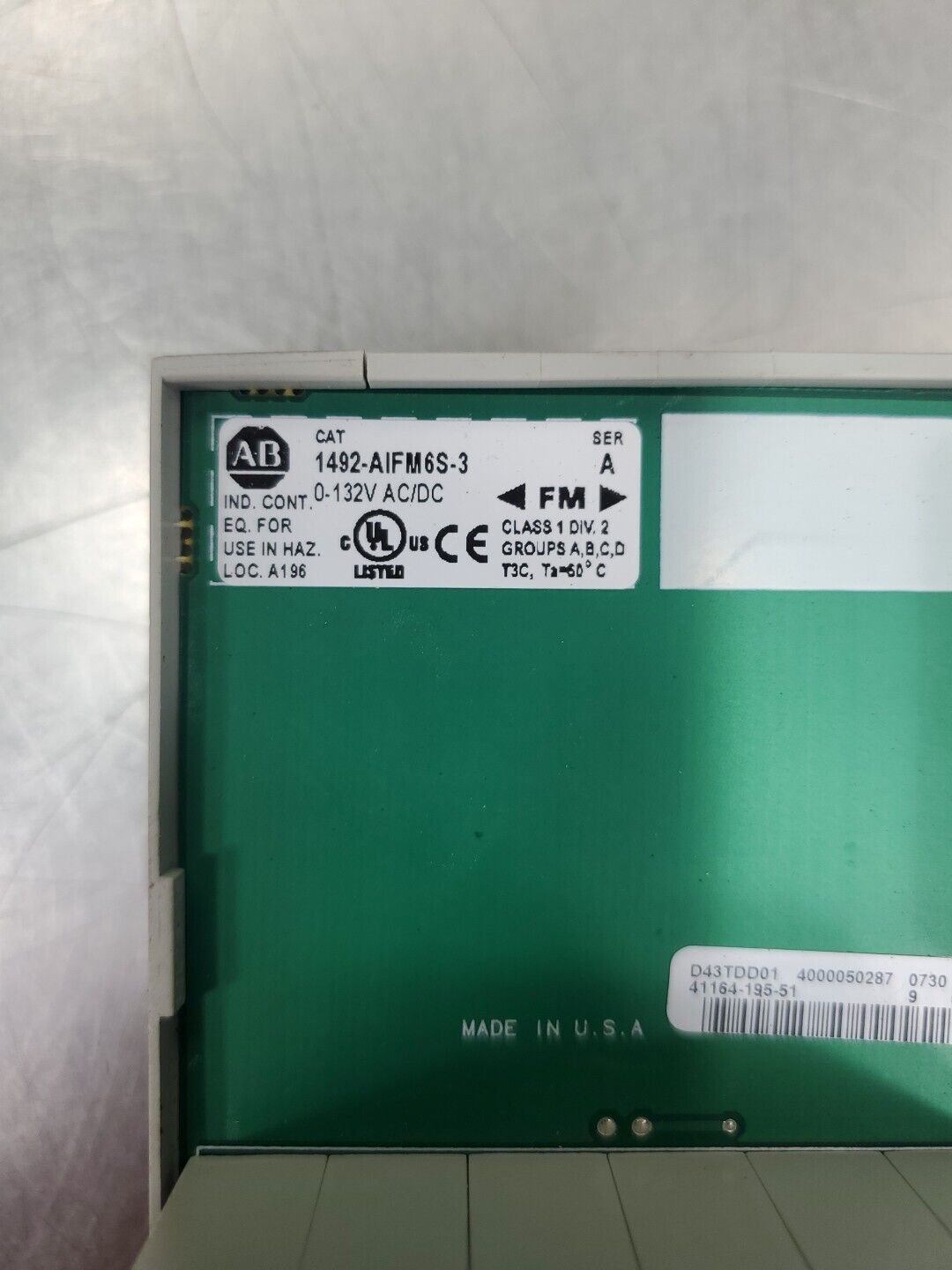 Allen Bradley 1492-AIFM6S-3 Ser A Analog Interface Module. 3C-22