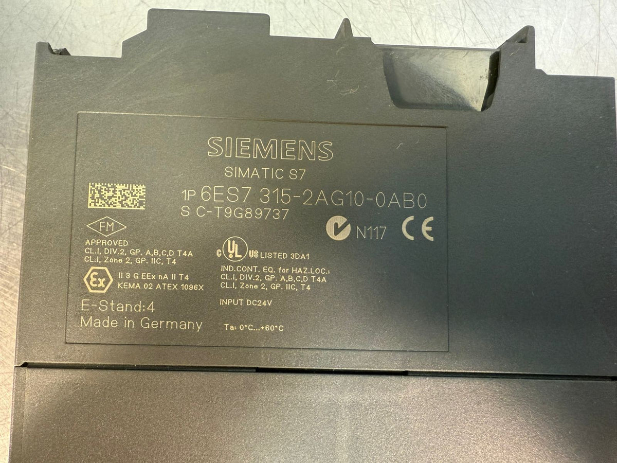 Siemens 6ES7315-2AG10-0AB0 Simatic S7 input DC 24V (4.4.5)