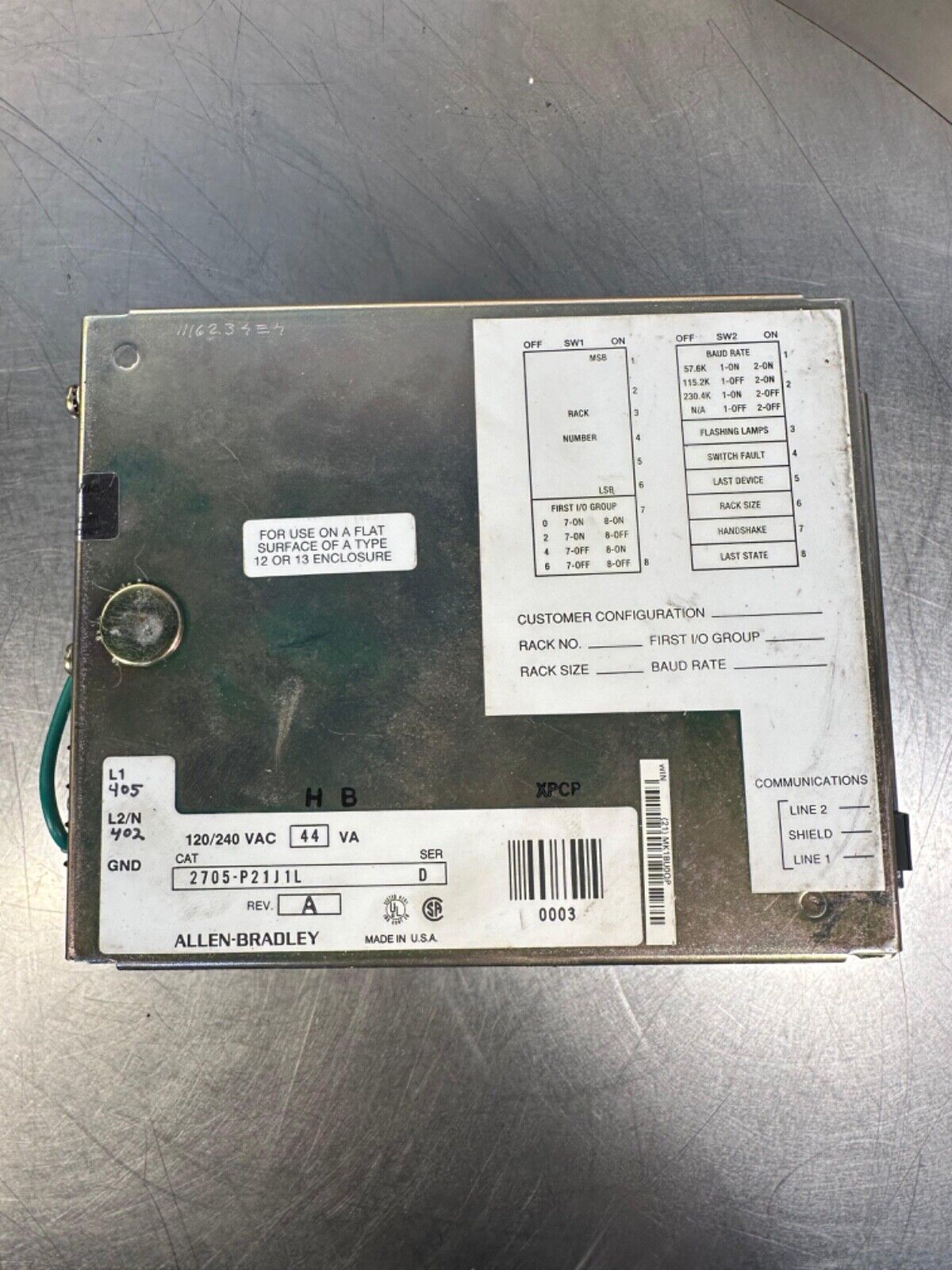 Allen Bradley 2705-P21J1L Redipanel Push Button Keypad Module SerD(2C-05)