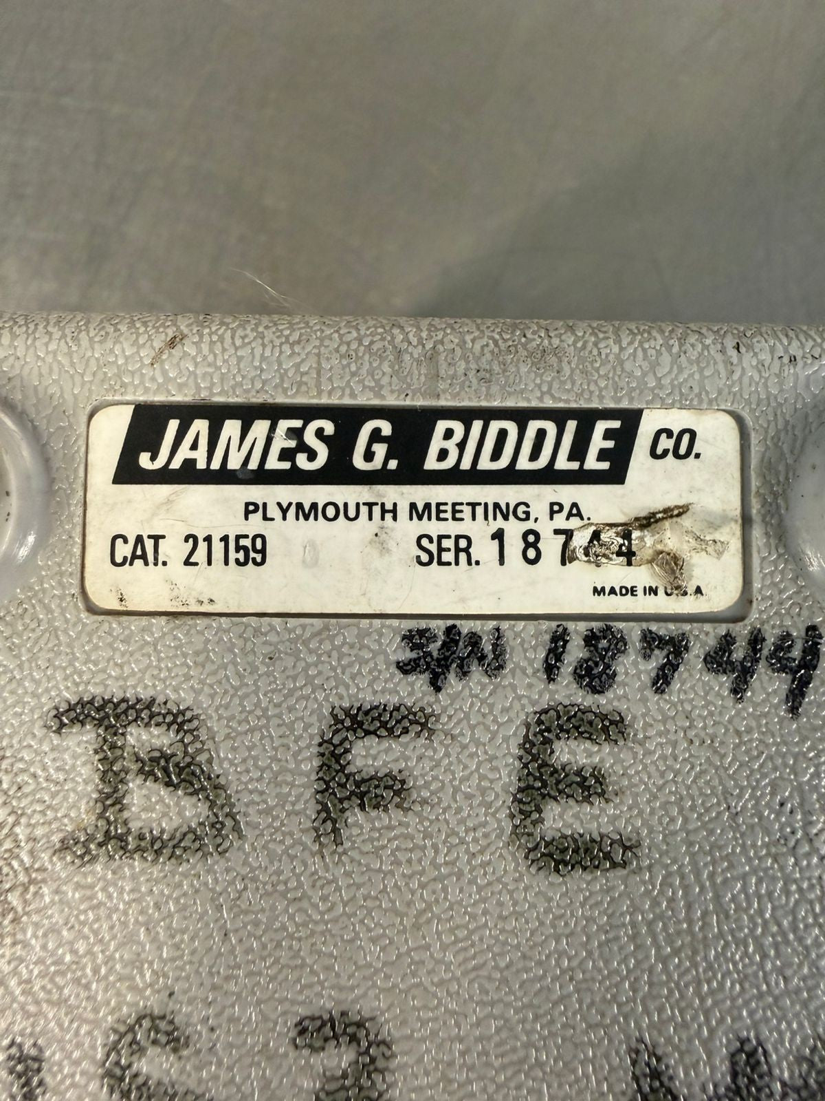 James G. Biddle 21159 Major Megger Tester (3.2.5)
