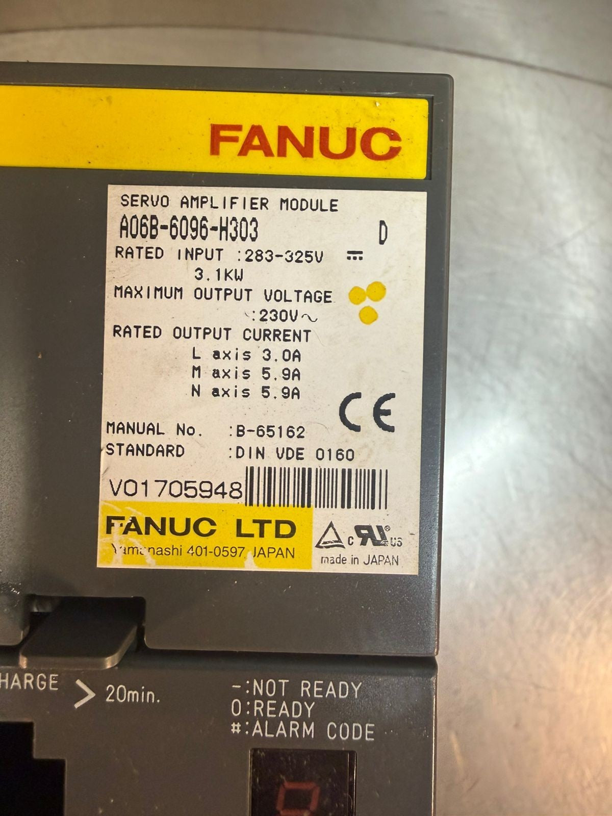 Fanuc A06B-6096-H303 /D Servo Amplif Mod. B-65162 (8.2.7)