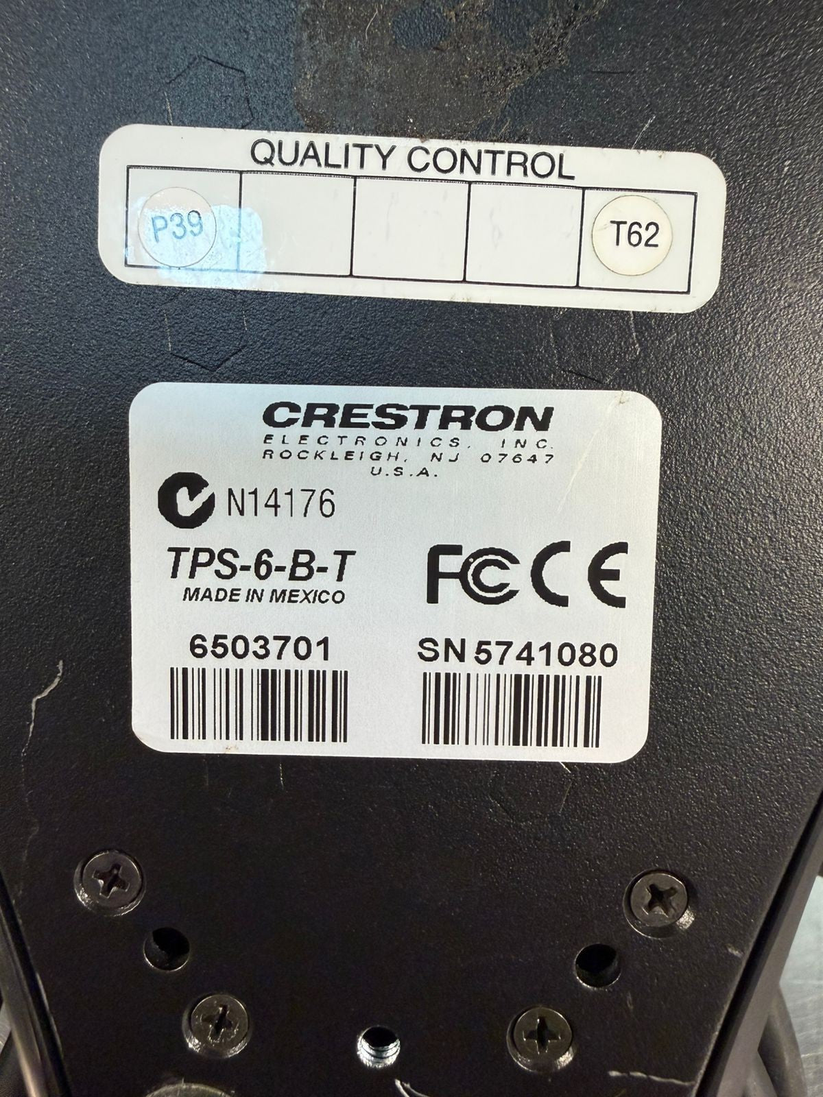 Crestron TPS-6 TPS-6-B-T Black Touchscreen Panel (3.1.2)