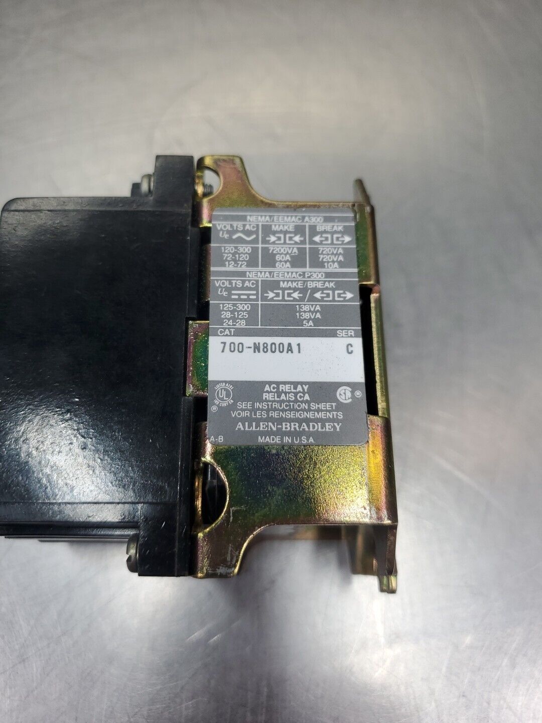 ALLEN BRADLEY 700-N800A1 SER C AC RELAY. 4C-13