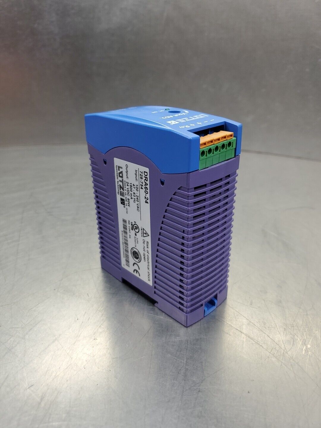LUTZE DRA60-24 POWER SUPPLY, 24VDC, 60W. 4E-36