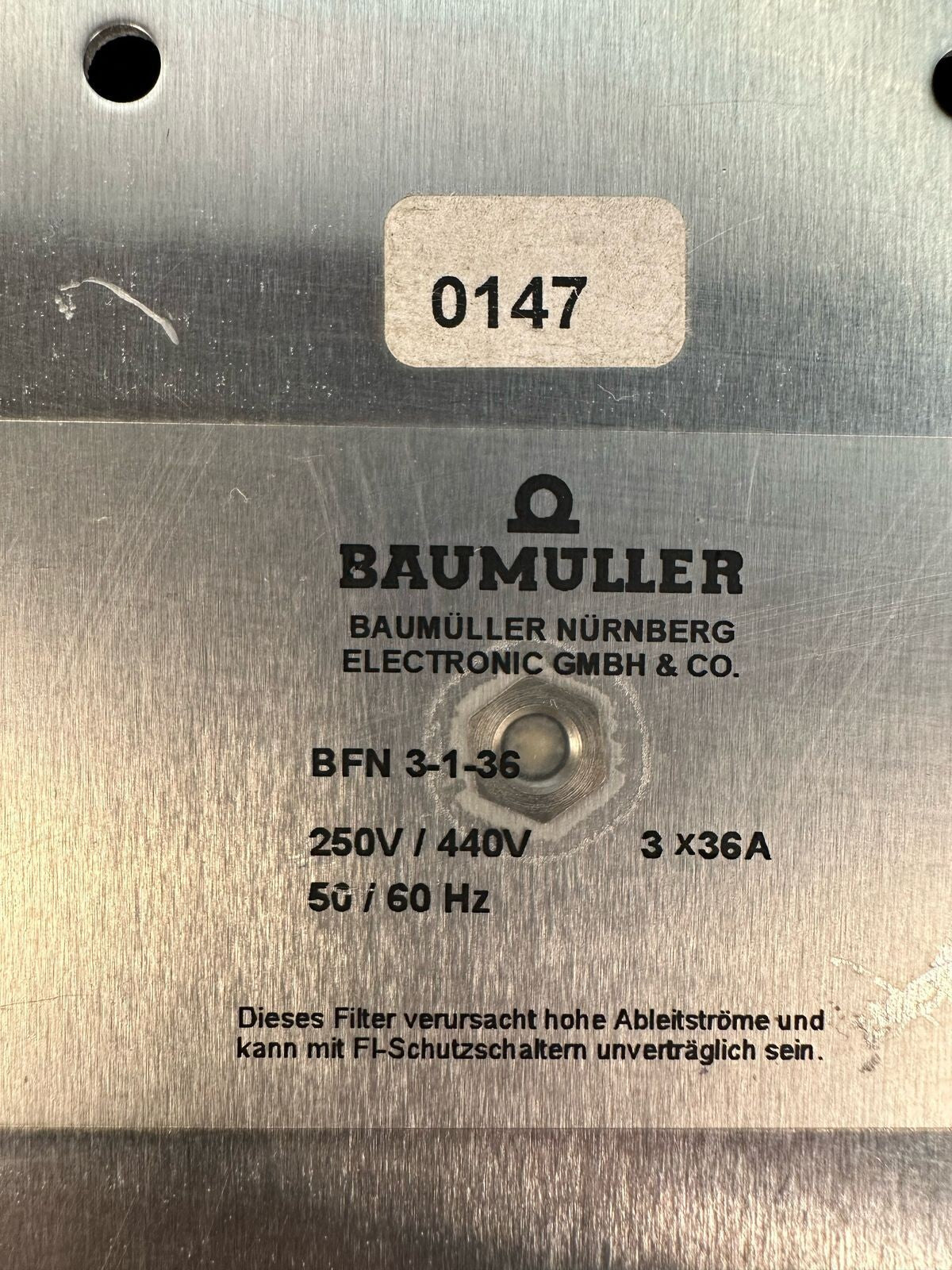 Baumuller BFN 3-1-36 / BFN3136 250V/440V 50/60Hz (6.4.3)