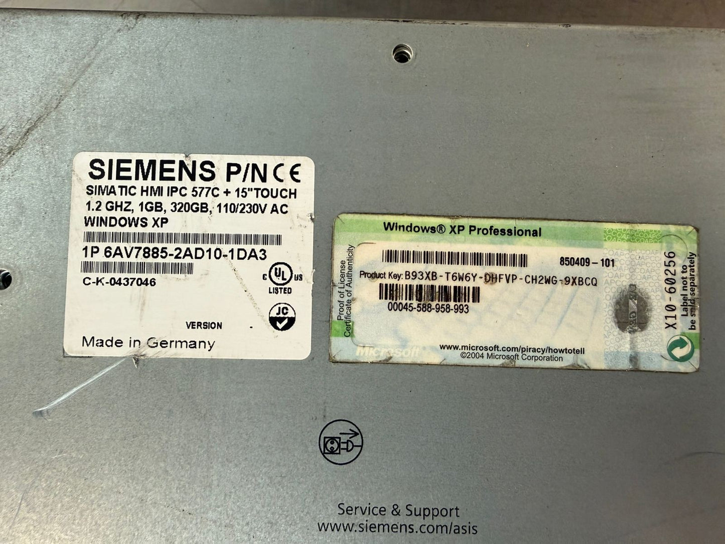 Siemens 6AV7885-2AD10-1DA3 Simatic HMI IPC 577C 15”Touch 1.2GHZ (11.5.5)
