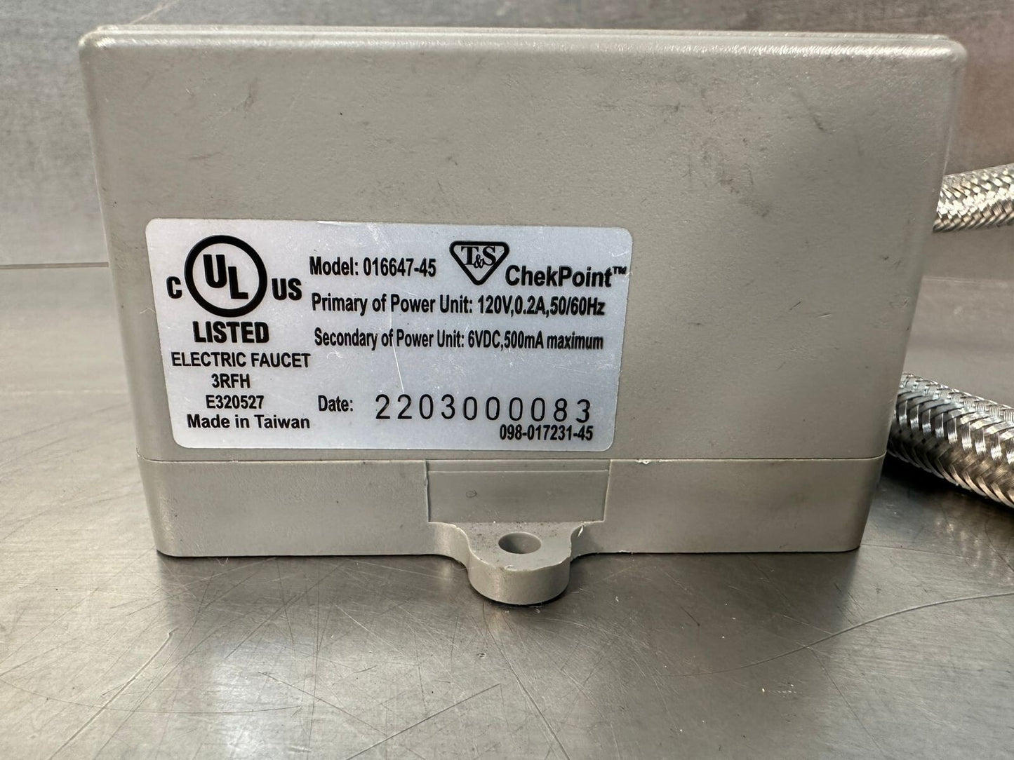 T&S Brass 016647-45 Check Point Sensor Faucet Control Preowned (7.2.3)