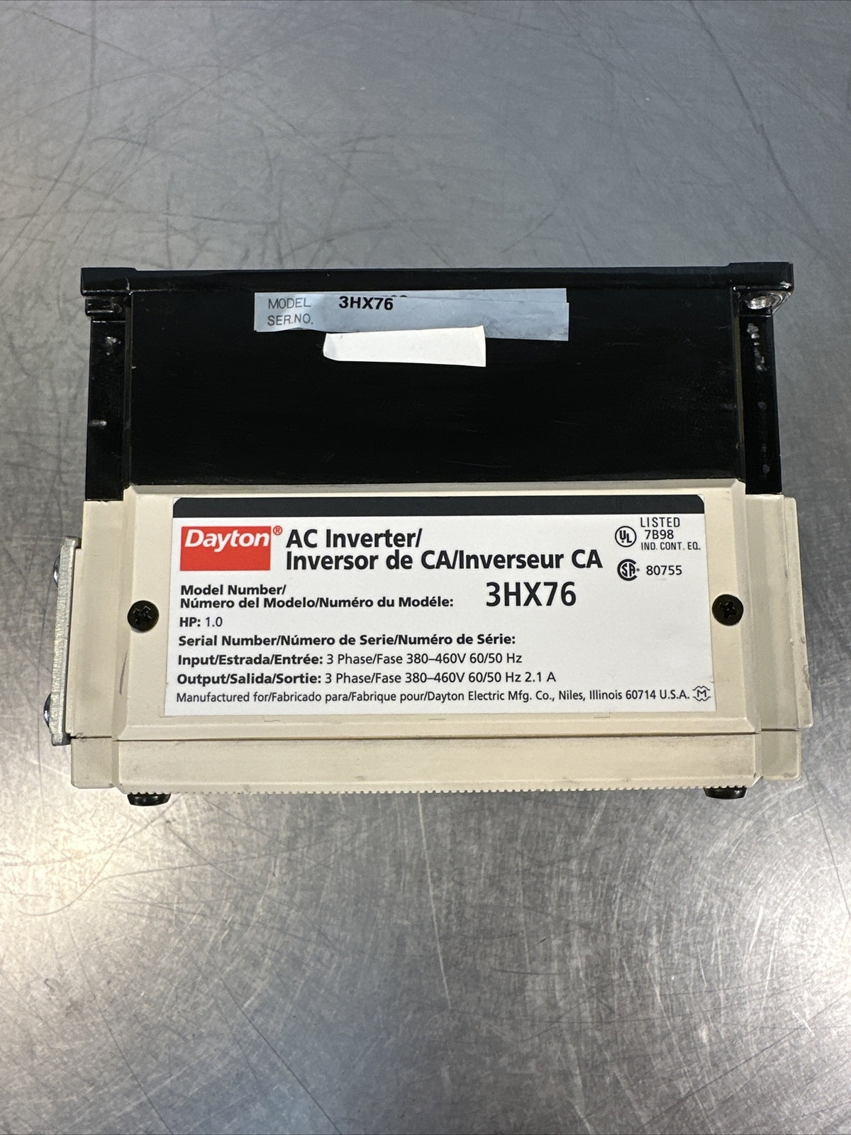 DAYTON 3HX76 AC Inverter. (BIN-3.4.5)