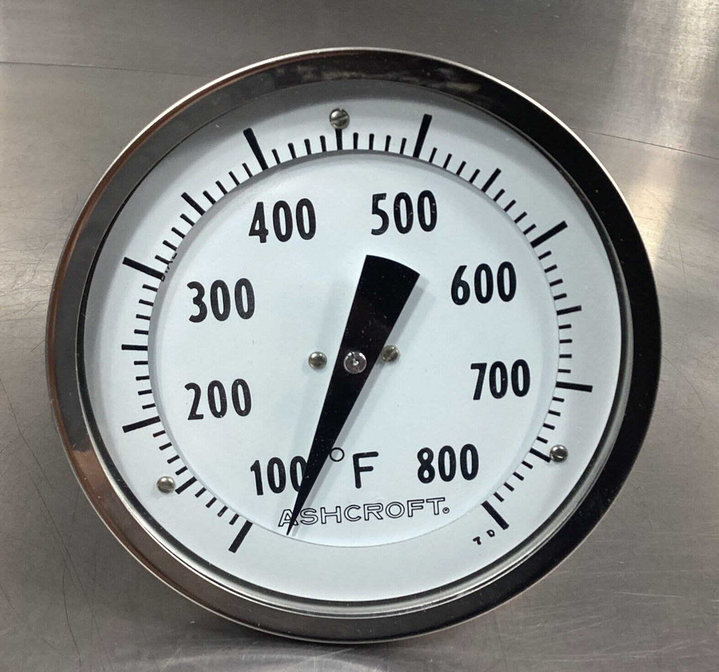 ASHCROFT THERMOMETER 50 EI 60R 120 100/800F 5" FACE 12" STEM 1/2" NPT 6B-10