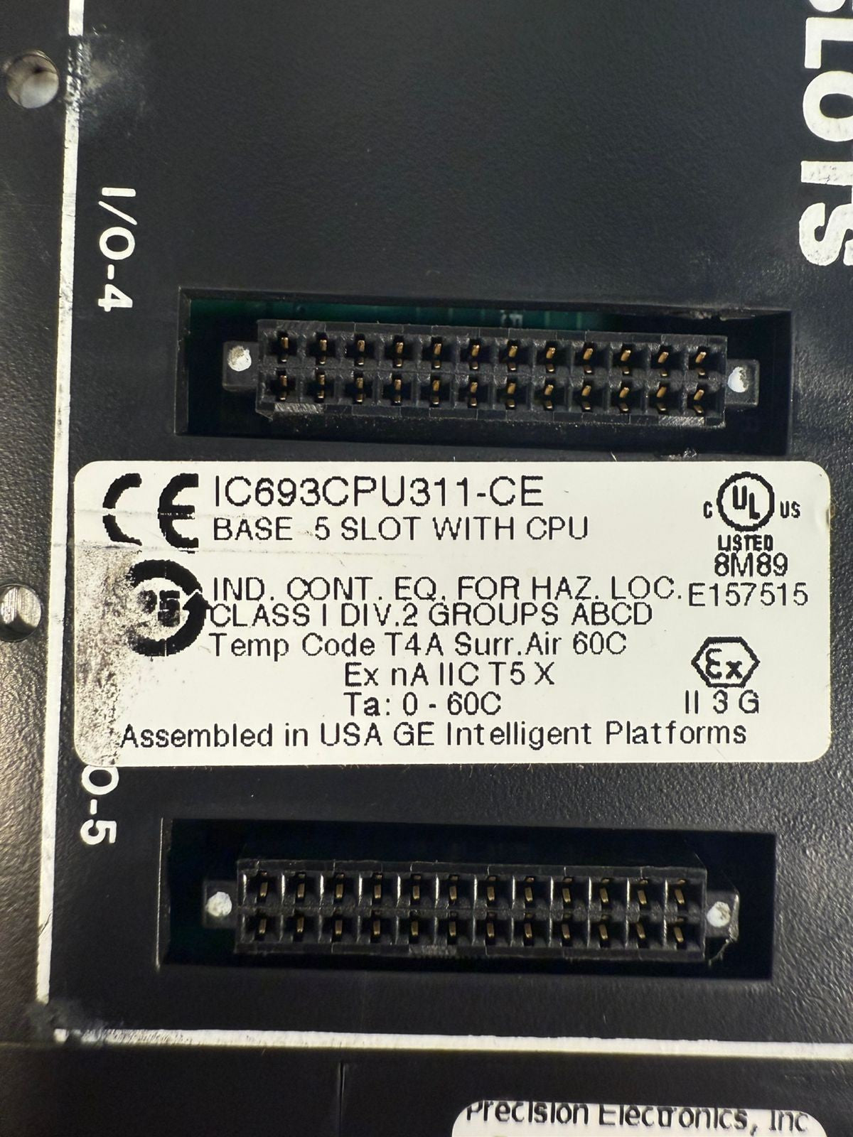 Ge Fanuc 5-Slot Base IC693CPU311-CE Base 5-Slot (5.4.3)