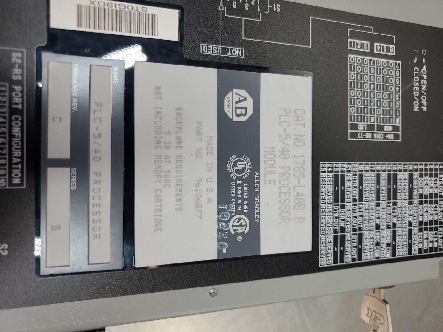 Allen Bradley 1785-L40B/B Firm.Ver C Processor Module. 3D-41