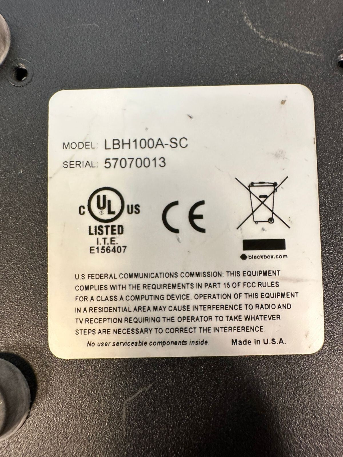 Black Box LBH100A-SC 724-746-5500 10/100 Mbps (4.1.2)