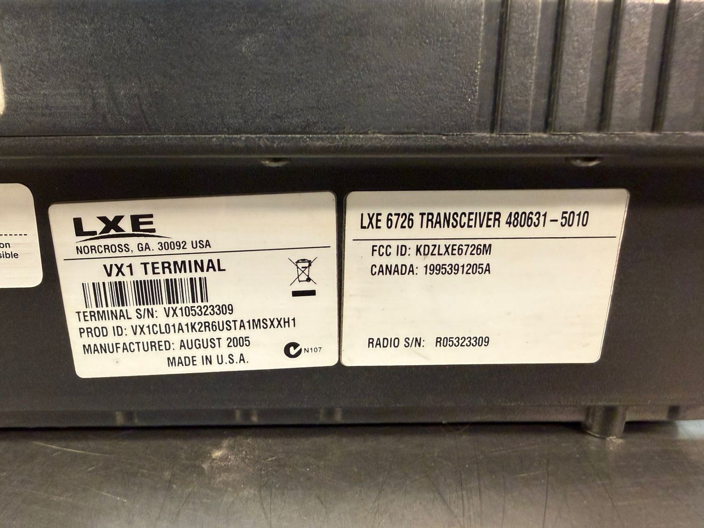 Lxe Lxtreme Vx1 Terminal /Lxe 6726 Transceiver 480631-5010 (10.5.4)