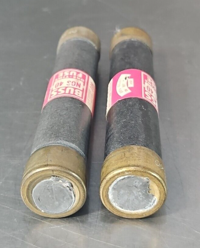 BUSS NOS-40 One-time Fuse 600VAC 40AMP LOT OF 2 loc4D43