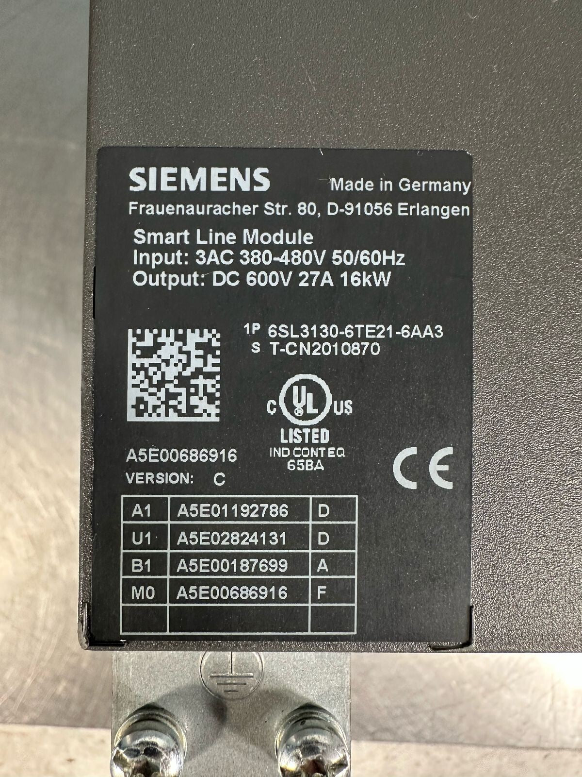 Siemens Sinamics Smart Line Mod. 6SL3130-6TE21-6AA3 (8.4.2)
