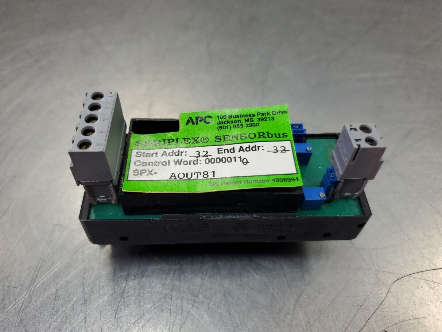 APC SPX-AOUT81 SERIPLEX SENSORbus I/O Module Control Bus. 4E-35