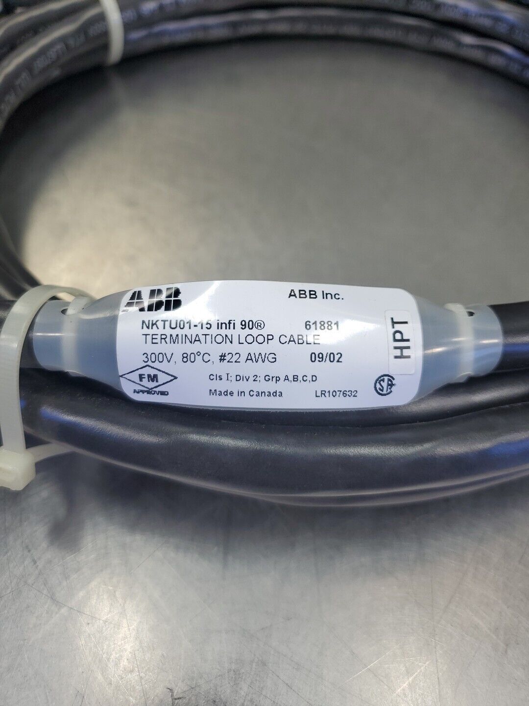 ABB NKTU01-15 infi 90 Termination Loop Cable, 300V. 5D-28