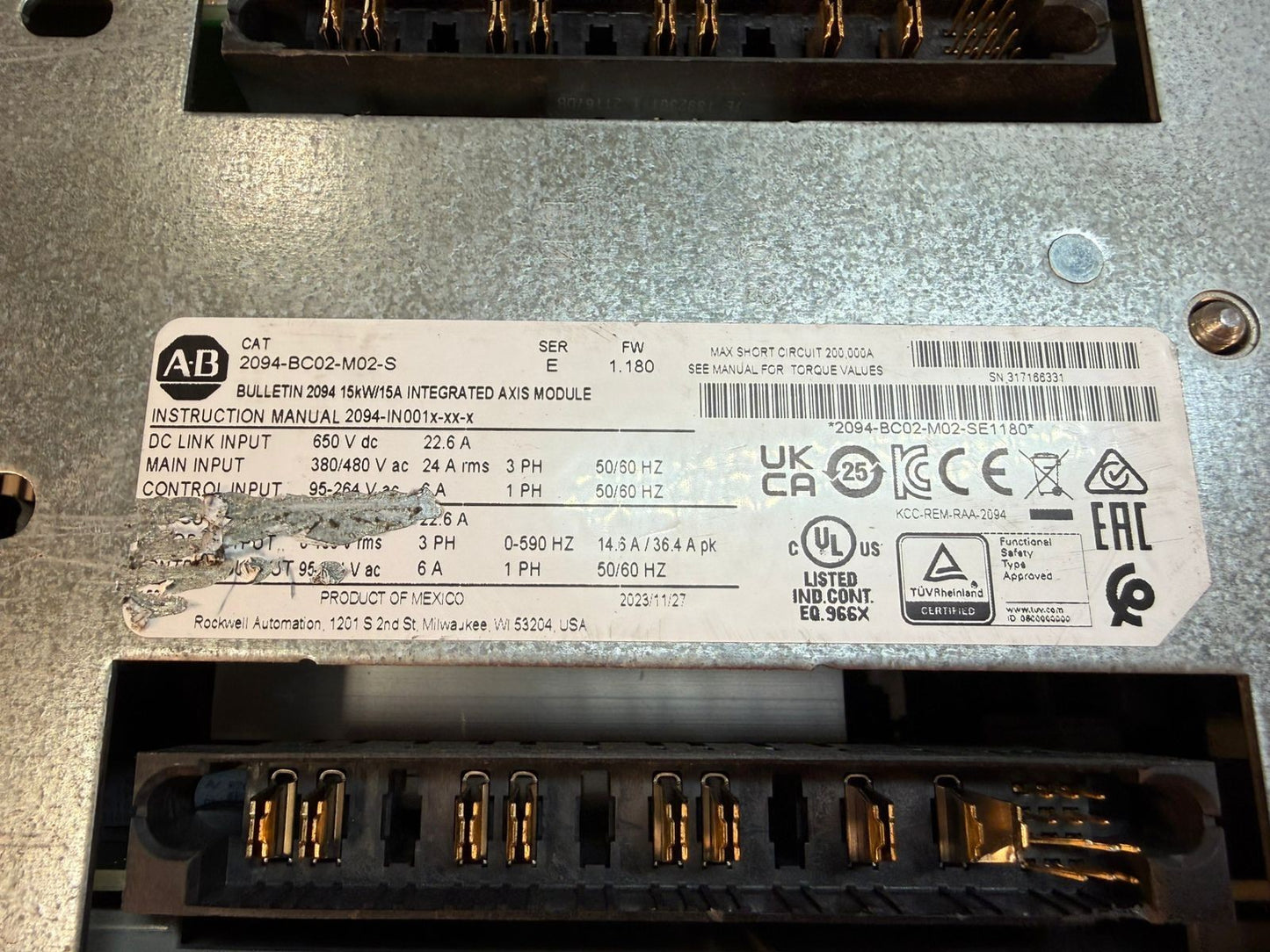 Allen Bradley 2094-BC02-M02-S /C Integrated Axis Module (12.3.7)