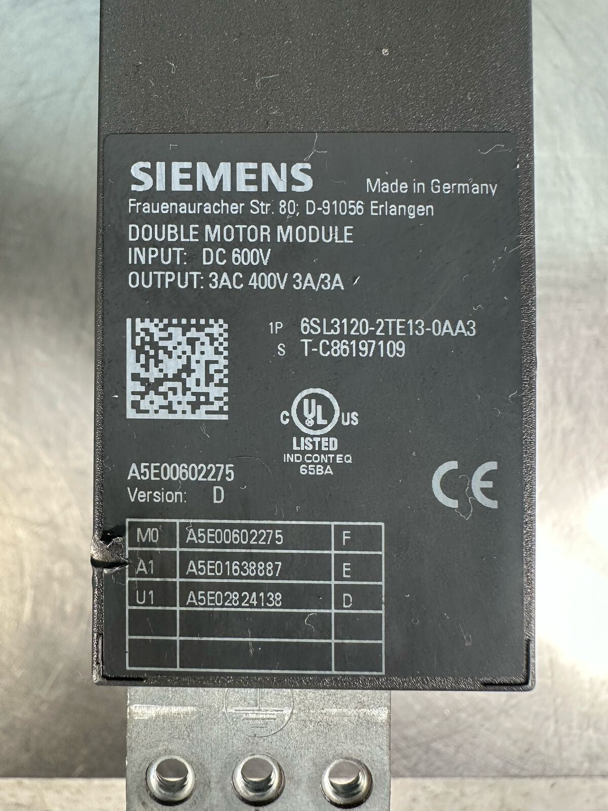 Siemens Sinamics 6SL3120-2TE13-0AA3 (8.4.5)