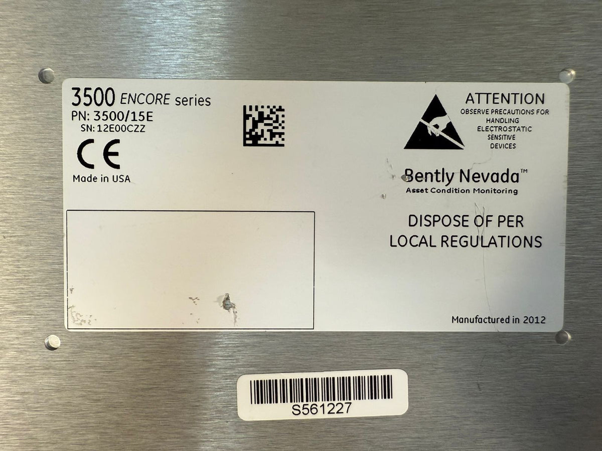 Bently Nevada 3500/15E AC Power Supply Encore Series 3500 / 15E (8.3.3)