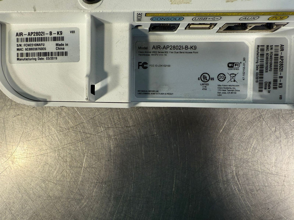 Cisco AIR-AP2802I-B-K9 Aironet 2802 Series 802 Sual Band Acc. (8.4.2)